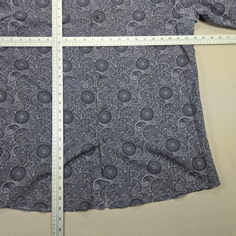 Ben Sherman Button Down Paisley Slim Fit Mandala Print Navy Mens L 16.5 34/35 - Picture 9 of 9